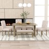 6 Pieces Farmhouse Dining Table Set, Wood Rectangular Table with 4 Upholstered Chairs and Bench - 3 of 4