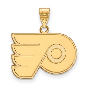Black Bow Jewelry 10k Yellow Gold Philadelphia Flyers NHL Medium Pendant - 1 of 3