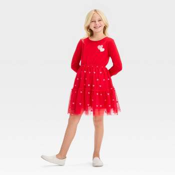 Baby Girl's Ruffle Trim Stitching Dress with Bow, Child's Casual Dress, Christmas Gifts,Temu