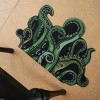 Green and Purple Cthulhu Octopus Bath Mat, Non-Slip Backing Water Absorbent Anime Rug for Gothic Bathroom Decor, Fantasy Game Room Gift - 4 of 4