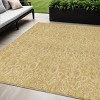 Gold And Wheat Floral Washable Indoor Outdoor Area Rug - 2 of 4