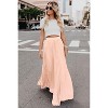 Women's High Waist Skirt, Flowy Chiffon Pleated Maxi Skirt Light Pink - 2 of 4