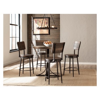 5pc Jennings Counter Height Dining Set Swivel Counter Height Stools Distressed Wood - Hillsdale Furniture