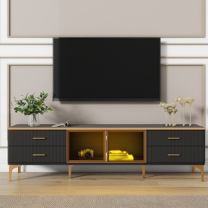 CAVINAS TV Stand Stylish TV Stand with Marble-veined Table Top for TVs Up to 78" Entertainment Center - 1 of 4