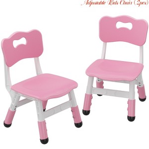 Children Age 2-8 Adjustable Kids Chair (2pcs), 3 Level Height Adjustable Toddler Chair, Plastic Indoor Outdoor Child Chair - 1 of 4