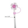 Unique Bargains Flower Straw Cover Cap 4 Pcs - 2 of 4