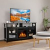 Tangkula 58" Fireplace TV Stand W/18" 1500W Electric Fireplace up to 65" Black - 3 of 4