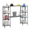 Breighton Home 44.75" Xtra Storage 4 Tier Folding Metal Shelves with Set of 2 Deluxe Extension Shelves in Black - 3 of 4