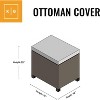 KHOMO GEAR Heavy Duty Outdoor Furniture Cover - Waterproof Square & Rectangular Covers with Air Vents - for Ottoman, Tables - Gray - 3 of 4