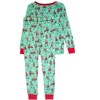 RuffleButts SoftSnooze Girls Holiday Ruffle Long Sleeve Pajama Set - 2 of 2