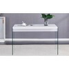 NicBex 47.2" Modern Rectangular Dining Table with Clear Tempered Glass Legs for Kitchen - 3 of 4