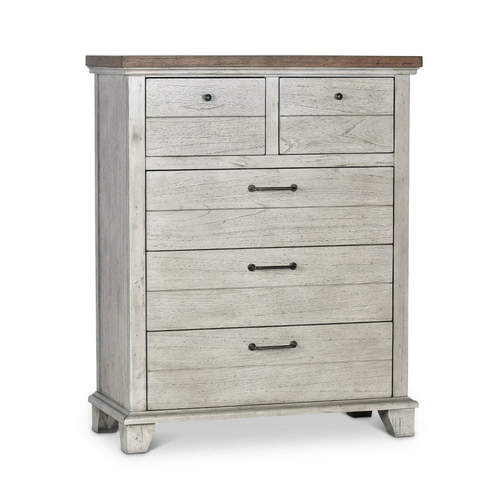 Photos - Dresser / Chests of Drawers Bear Creek 5 Drawer Chest Rustic Ivory/Honey - Steve Silver Co.