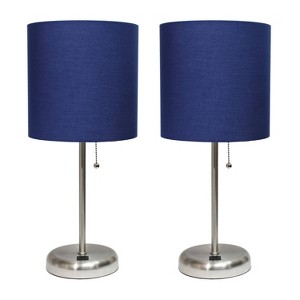 Creekwood Home Contemporary Bedside Table Lamps with USB Port - 1 of 4