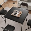 Folding Table, 37.7-inch Portable Square Folding Card Table, Beige Metal Folding Table with PU Soft Cushion, Suitable for Living Room, Office - 4 of 4