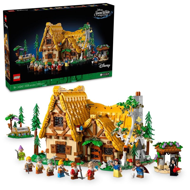 LEGO Disney Snow White and the Seven Dwarfs&#39; Cottage Build and Display Set 43242, 1 of 9
