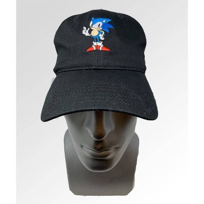 Men's Sonic the Hedgehog Flat Brim Baseball Hat - Black One Size