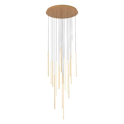 LLHZSY 18-Light Dimmable Integrated LED Chandelier Linear Kitchen Island Light Fixture-Gold