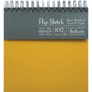 Flip-Sketch Blank Spiral Sketch Book 8"X8"-100 Pages - Butternut