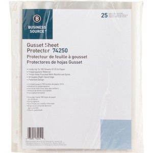 Business Source Sheet Protectors Heavyweight 100-Sht Cap 8-1/2" 25/PK CL 74250 - 1 of 1