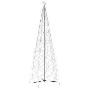 vidaXL Christmas Cone Tree Decoration Artificial Christmas Tree with LEDs - Cold White 16 x 5 ft - 1 of 4