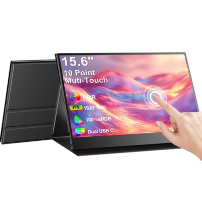UPERFECT 15.6" Touchscreen Portable Monitor, 1080P IPS Display with USB-C & HDMI, Capacitive 10-Point Touch
