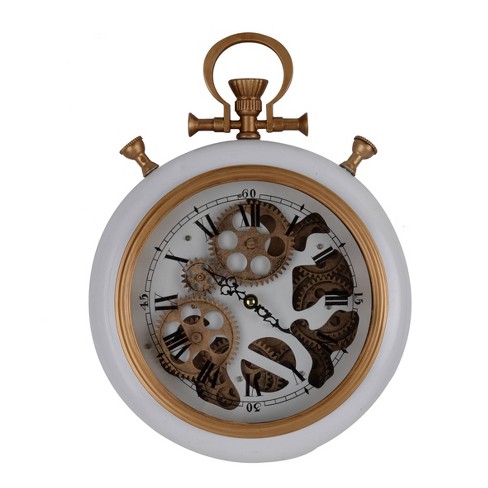 14 Pleated Brass Round Analog Wall Clock Antique Finish - Hearth & Hand™  with Magnolia