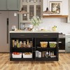 Homsee Storage Kitchen Island with Faux SBuilt-In Outlet Bar Table Cabinet - 2 of 4
