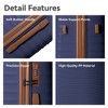 3-Piece Luggage Set(20", 24", 28"), Hardside Suitcases with Four Spinner Wheels and Scratch-Resistant Finish , Blue - 2 of 4