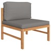 vidaXL Garden Lounge Set Grey, Teak Teak Wood, 100% Polyester Lounge Set - 4 of 4