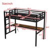 ALEXOUN Loft Bed with Desk & Metal Loft Bed Frame,for College Dorms & Compact Apartments,Black - 3 of 4