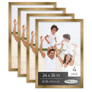 PosterPalooza | Pack of 4 Metallic Bronze Picture Frames | Solid Wood | UV-Resistant Acrylic | Gallery Wall - 1 of 4