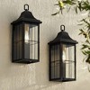 John Timberland Sunderland Vintage Outdoor Wall Light Fixtures Set of 2 Black Metal 18 1/2" Clear Glass Panels for Post Exterior Barn Deck - 2 of 4