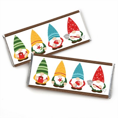 Big Dot of Happiness Garden Gnomes - Candy Bar Wrapper Forest Gnome Party Favors - Set of 24