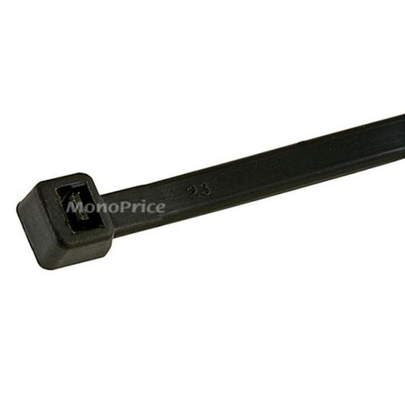 Monoprice 4-inch Cable Tie, 100pcs/Pack, 18 lbs Max Weight - Black, 2 of 4