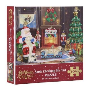 Old World Christmas Holiday Puzzle, Santa Checking His List, 24" x 18" - 1 of 2