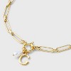 14K Gold Dipped Pearl Charm on Chain Initial Necklace - A New Day Gold - 4 of 4