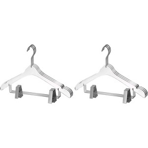 YBM Home Quality Acrylic Clear Hangers with Clips for Adults, Pack of 6 - 1 of 3