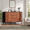 51.2" Sideboard Buffet Cabinet, Entryway Coffee Bar Cabinet with 3 Drawers, Wooden Media Console Table, Kitchen Pantry Cabinet for Living Room - 2 of 4