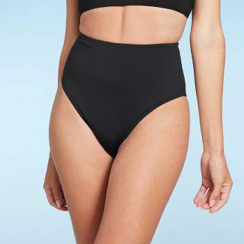 Women's Ruffle V-neck Longline Triangle Bikini Top - Shade & Shore™ Black D/dd  Cup : Target
