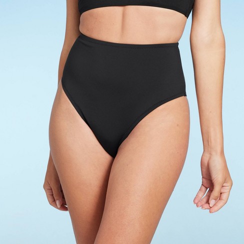 Women's Mesh High Waist Bikini Bottom - Shade & Shore™ Black XS