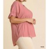 Women's Linen Blend Round Neck Ruffle Sleeves Top - umgee - 2 of 3