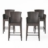 GDFStudio Welmas Outdoor Wicker and Iron 28 Inch Barstools (Set of 4) - 2 of 4