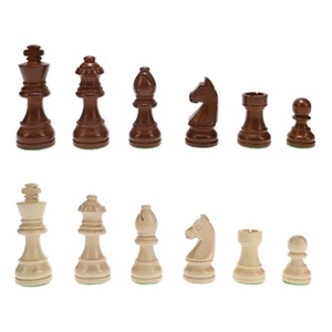WE Games French Staunton Wood Chess Pieces,  Weighted with 3 in. King - 1 of 4