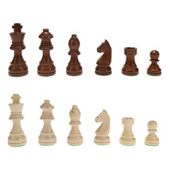 WE Games French Staunton Wood Chess Pieces,  Weighted with 3 in. King