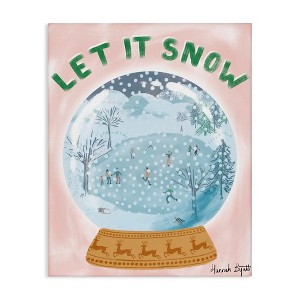 Let It Snow Globe Canvas Wall Art, 36in x 48in, Made in USA, By Hannah ...