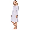 Casual Nights Women's Long Sleeve Pointelle Embroidered/Square Neck Nighgown - 2 of 4