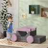 Qaba Modular Kids Play Couch, Kids Couch for Playroom or Bedroom, Foam Couch for Kids with Washable Cover for Toddlers 18+ Months - 3 of 4