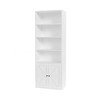 71.4" Tall Farmhouse 6-Shelf Wooden Bookcase with Doors, Industrial Display Storage for Bedroom, Living Room & Office - 2 of 4