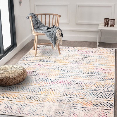 Geometric Bohemian Multi 3'3"x5' Reversible Synthetic Area Rug