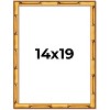 PosterPalooza | 14x19 Thin Bamboo Picture Frame, UV Acrylic, 2 Finishes - Gold and Brown - 2 of 4